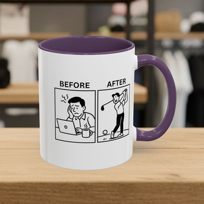 Before & After - Golf Mug - 11oz in Purple