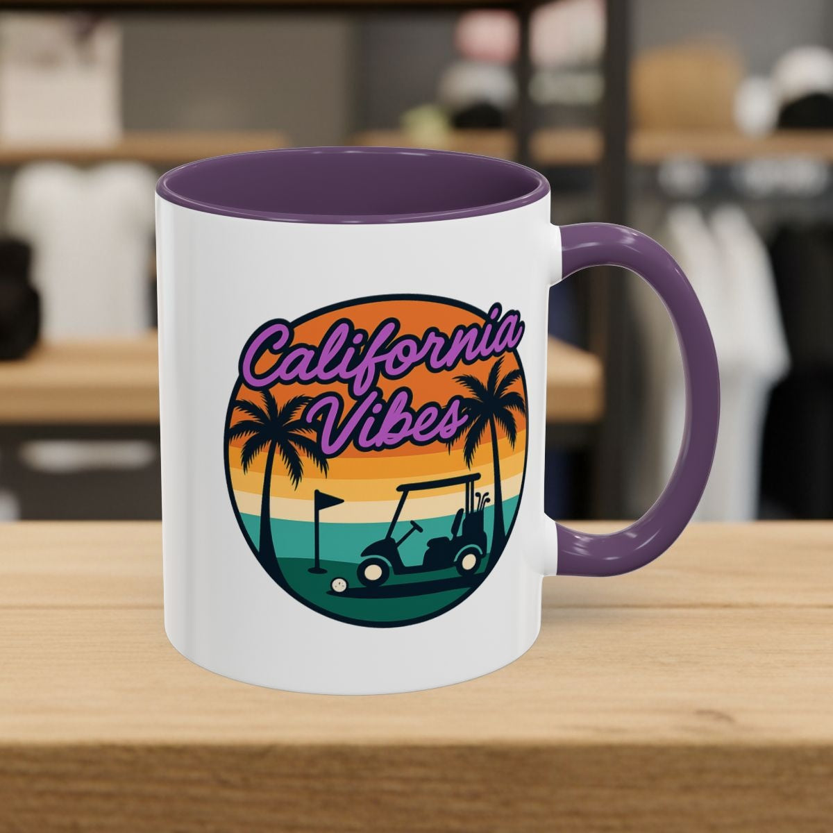 Golf Vibes - California Coast Edition - Golf Mug - 11oz in Purple