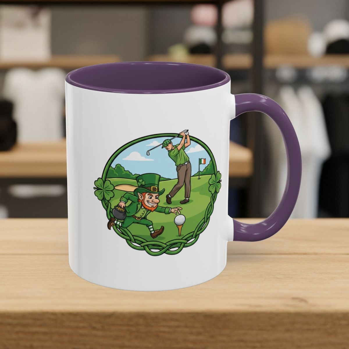 The Leprechaun Stole My Ball! - Golf Mug - 11oz in Purple