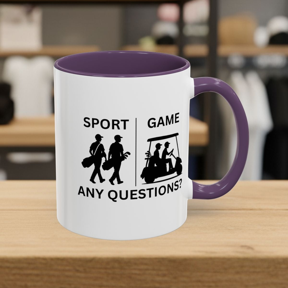 SPORT vs. GAME (Male) - Golf Mug - 11oz in Purple