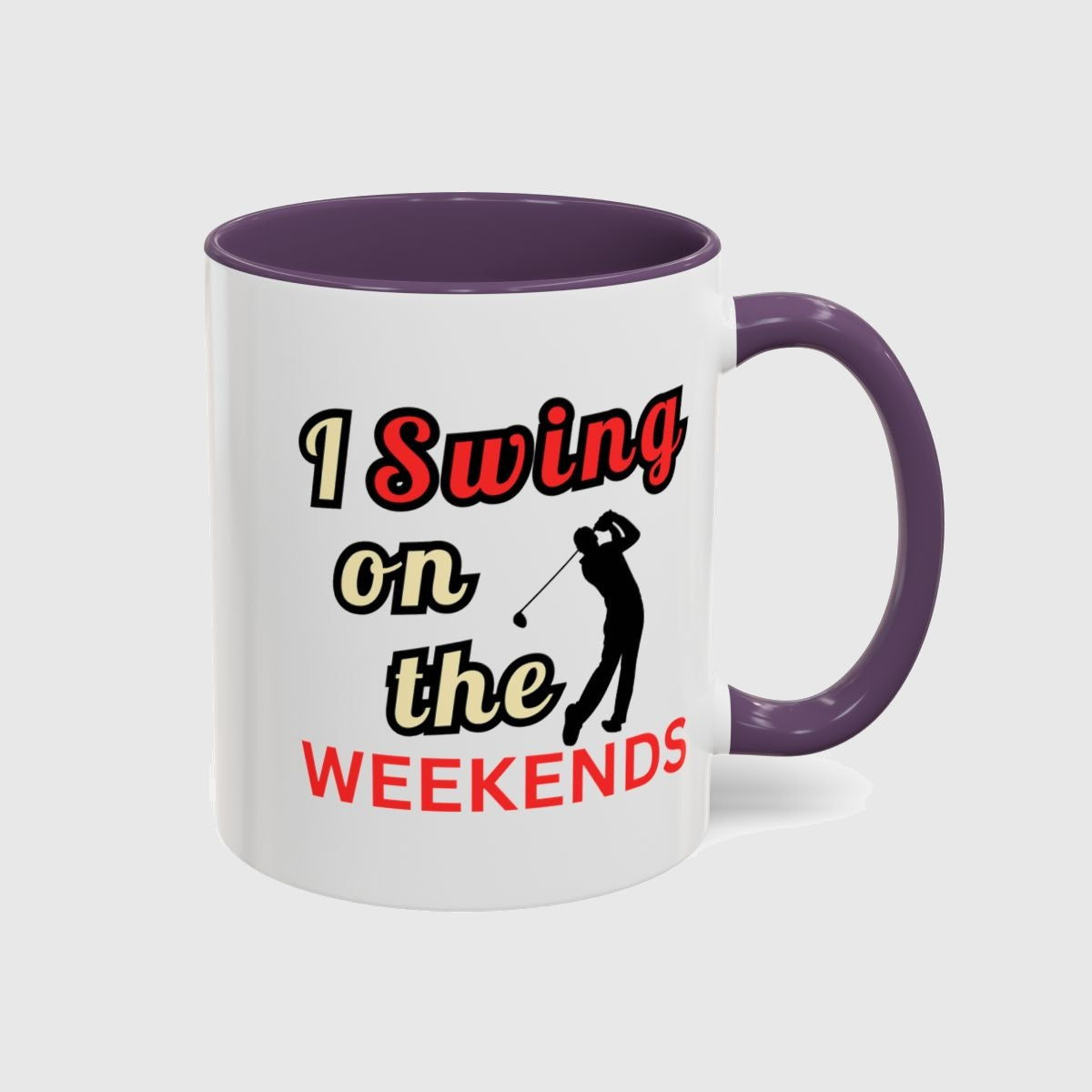 I Swing on the Weekends - Golf Mug in Purple