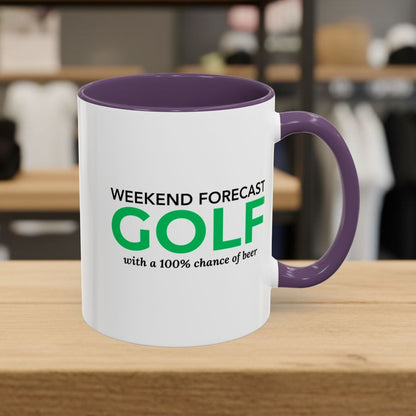 Weekend Forecast - Golf Mug - 11oz in Purple