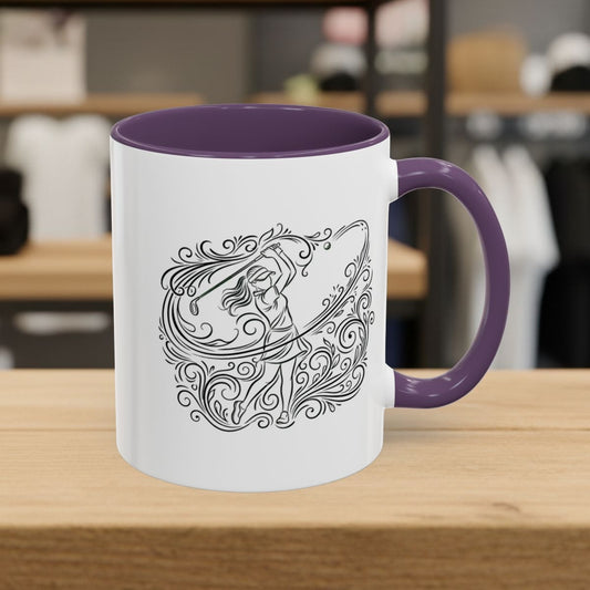 EVERY SWING TELLS A STORY - Women's Golf Vine Art - Golf Mug in Purple