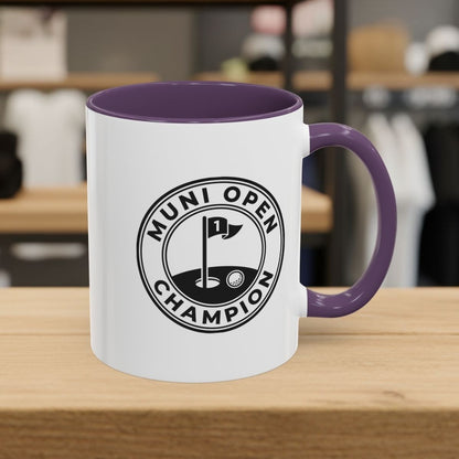 MUNI OPEN CHAMPION - MUNICIPAL GOLF COURSE MUG in Purple