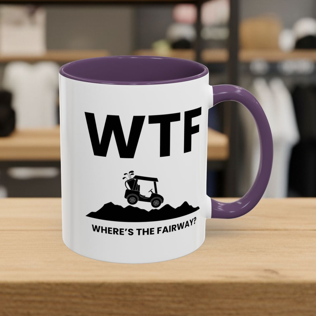 WTF - Where's the Fairway - Golf Mug - 11oz in Purple