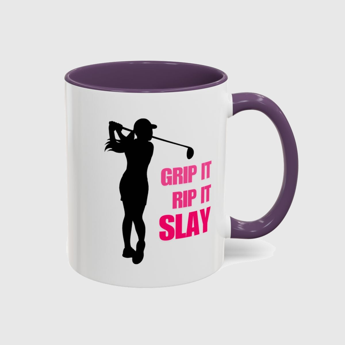 GRIP IT, RIP IT, SLAY (Female) - Golf Mug in Purple