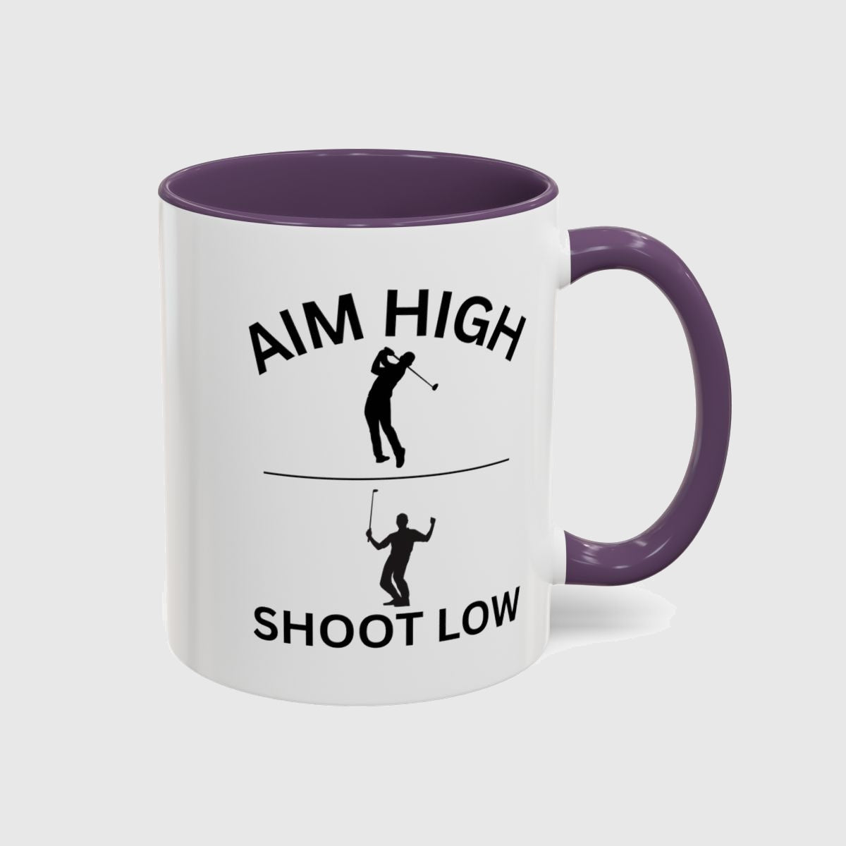 Aim High - Shoot Low (Male) - Golf Mug in Purple