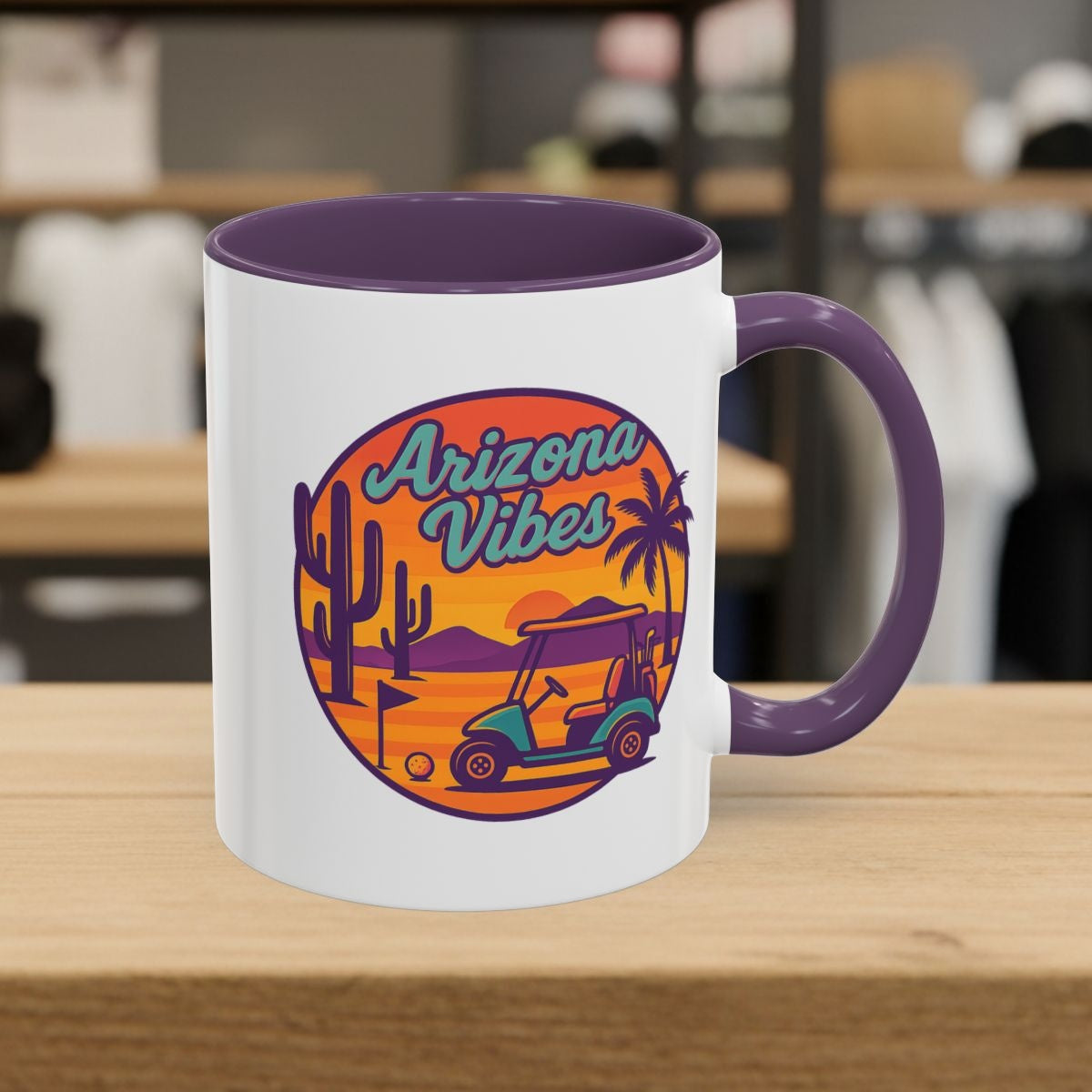 Golf Vibes - Arizona - Desert Edition Golf Destination - Golf Mug - 11oz in Purple