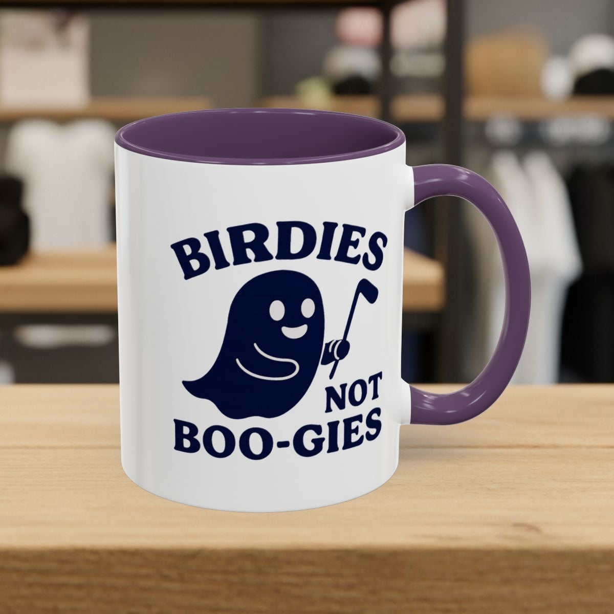 Birdies not BOO-GIES - Golf Mug - 11oz in Purple