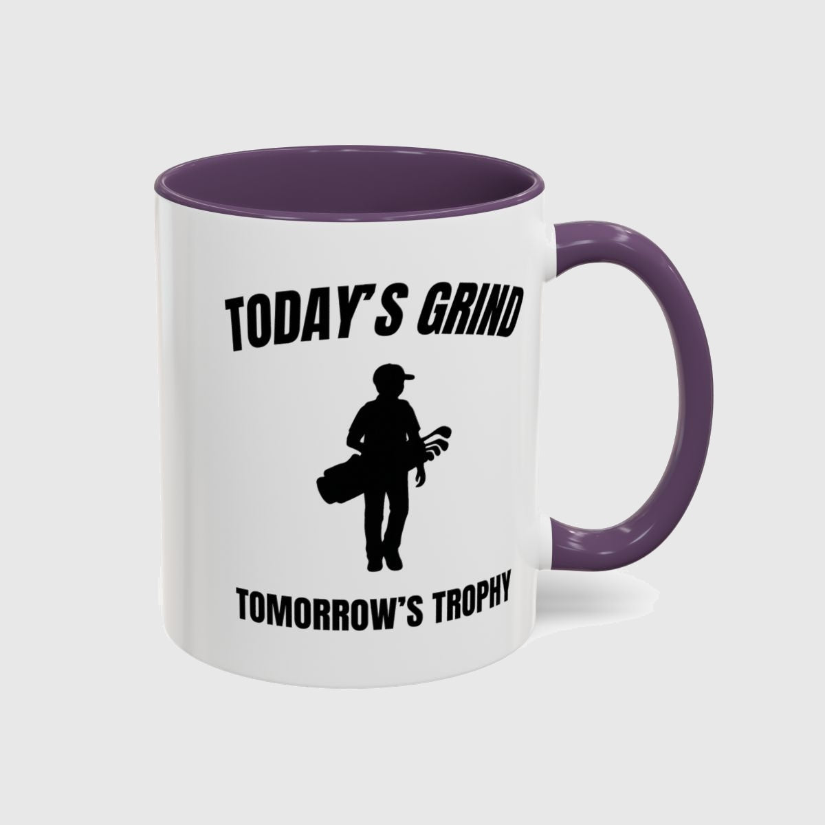 Today's Grind - Tomorrow's Trophy (male) - Golf Mug in Purple