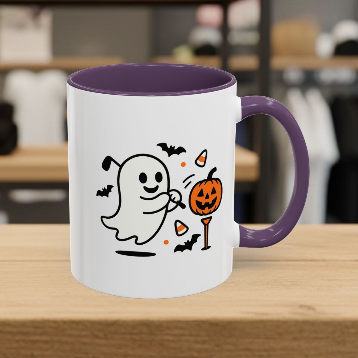 Ghost Tee Off - Golf Mug - 11oz in Purple