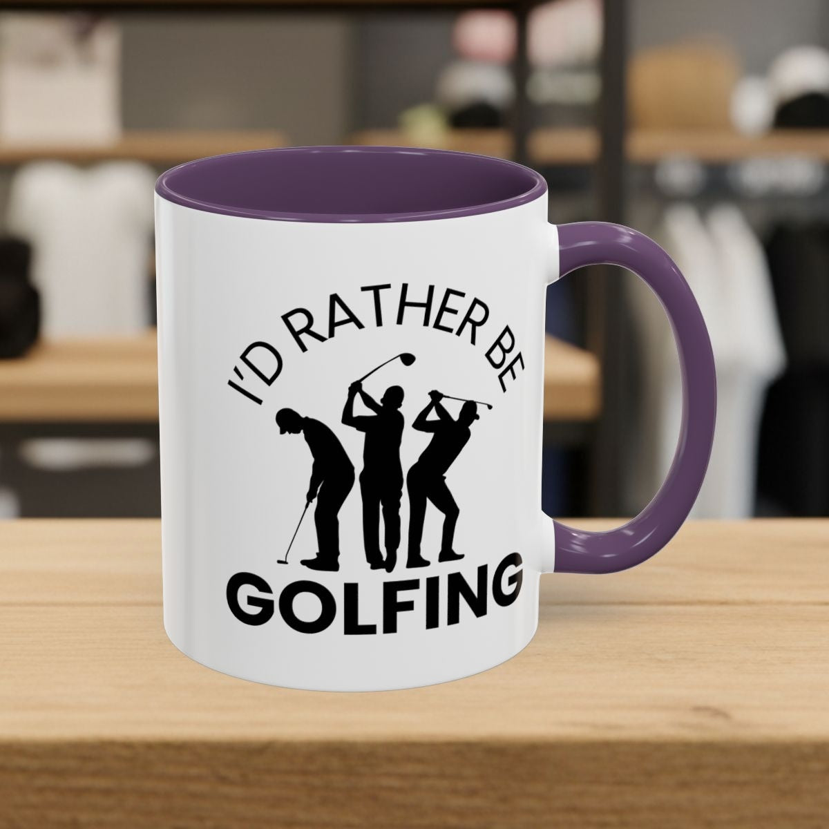 I'd Rather Be Golfing - Golf Mug - 11oz in Purple