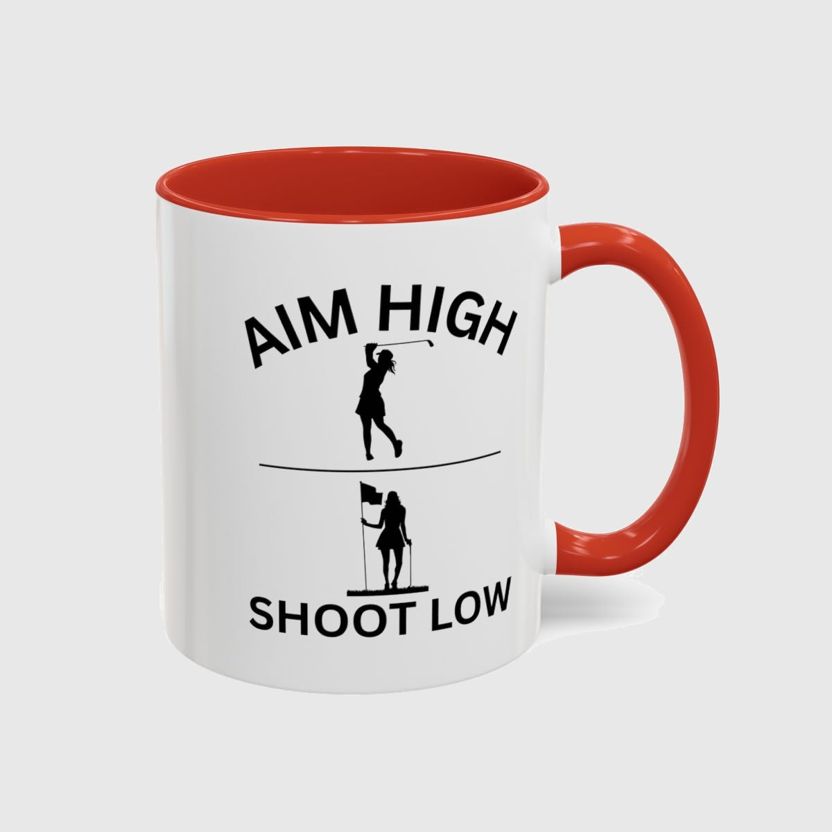 Aim High - Shoot Low (Female) - Golf Mug in Red