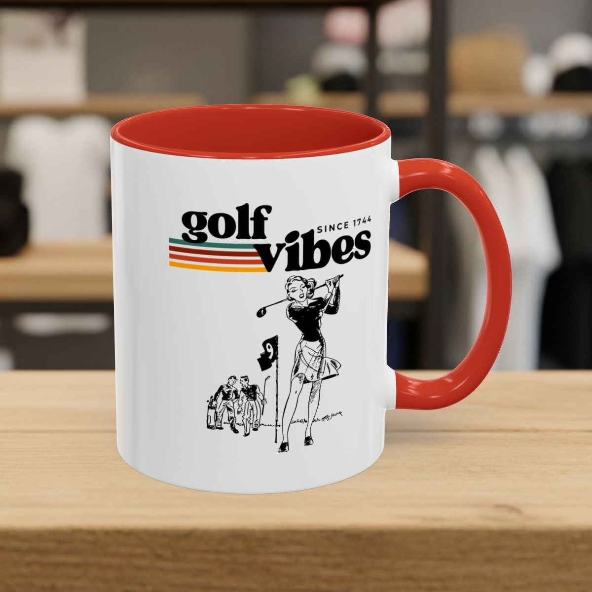 Golf Vibes Retro - Golf Mug - 11oz in Red