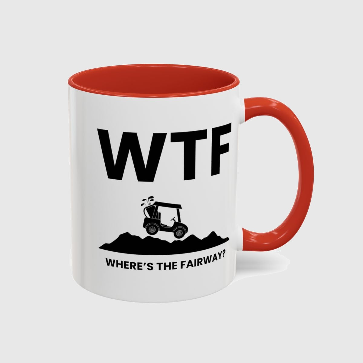 WTF - Where's the Fairway - Golf Mug in Red