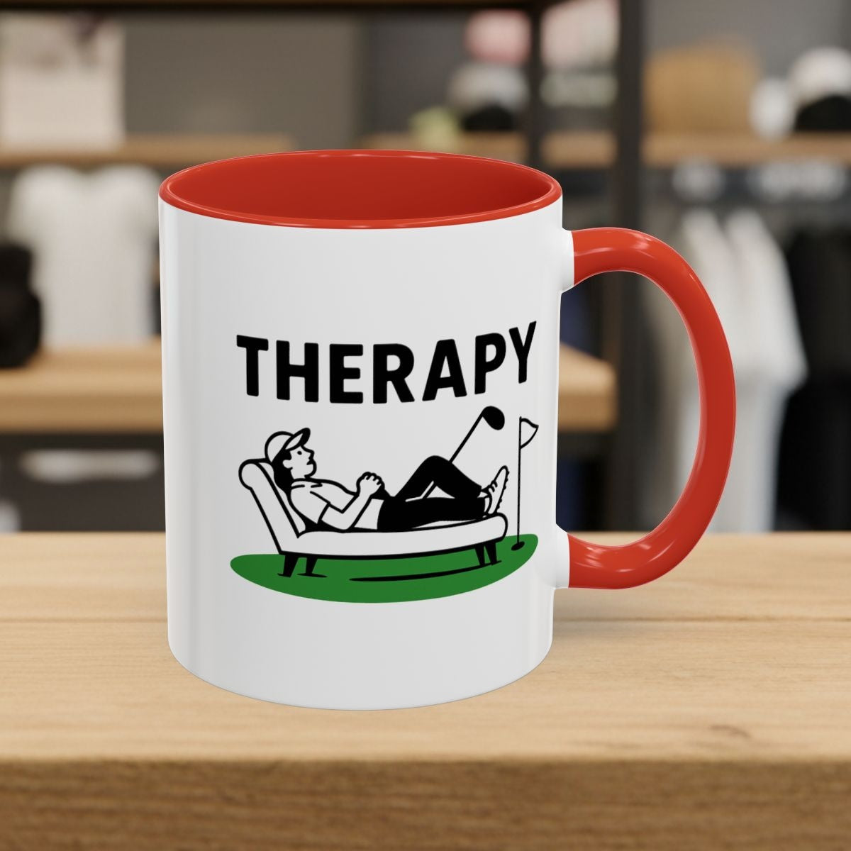 Golf Therapy - Golf Mug - 11oz in Red