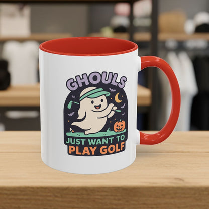 Ghouls Just Wanna Play Golf - Golf Mug - 11oz in Red