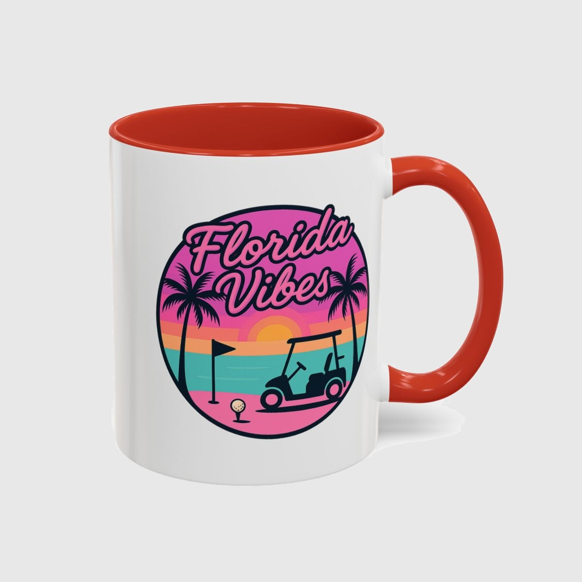 Golf Vibes - Florida Sunshine Edition - Golf Mug in Red