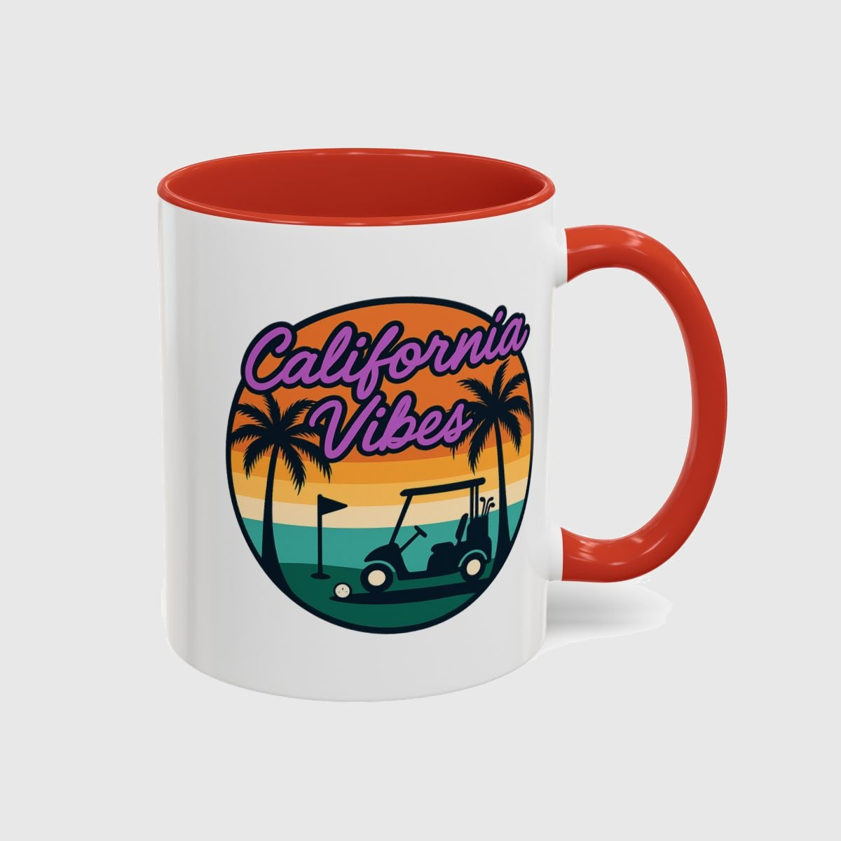 Golf Vibes - California Coast Edition - Golf Mug in Red