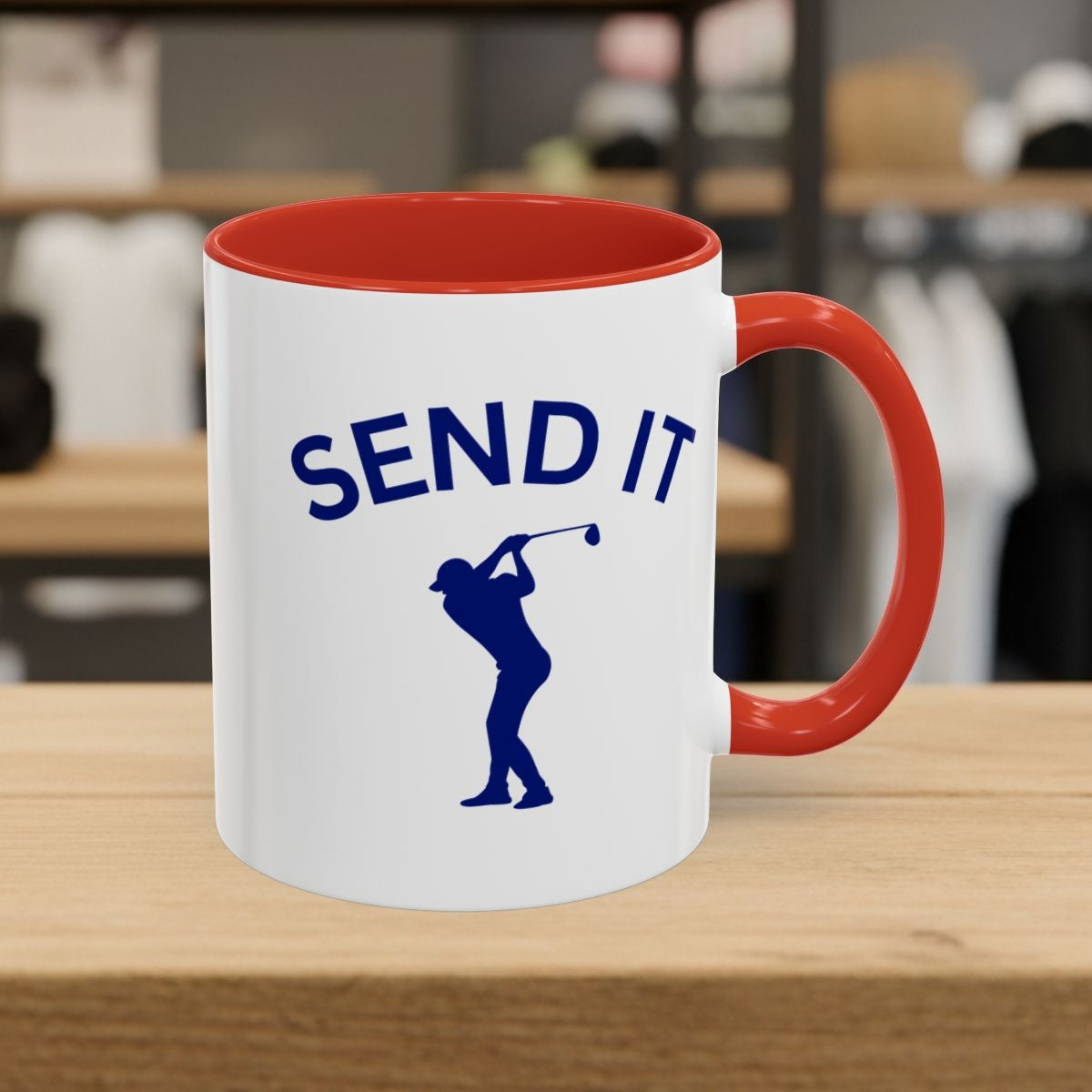 SEND IT (Male) - Golf Mug - 11oz in Red