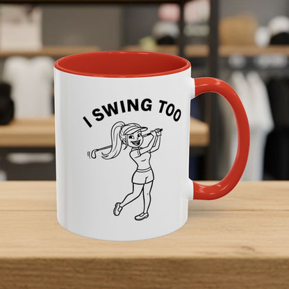 Retro I SWING TOO - Golf Mug - 11oz in Red