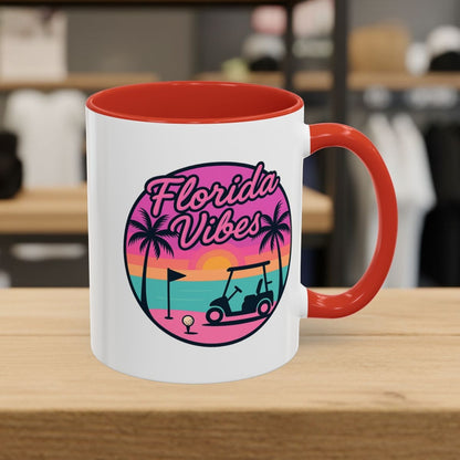 Golf Vibes - Florida Sunshine Edition - Golf Mug - 11oz in Red