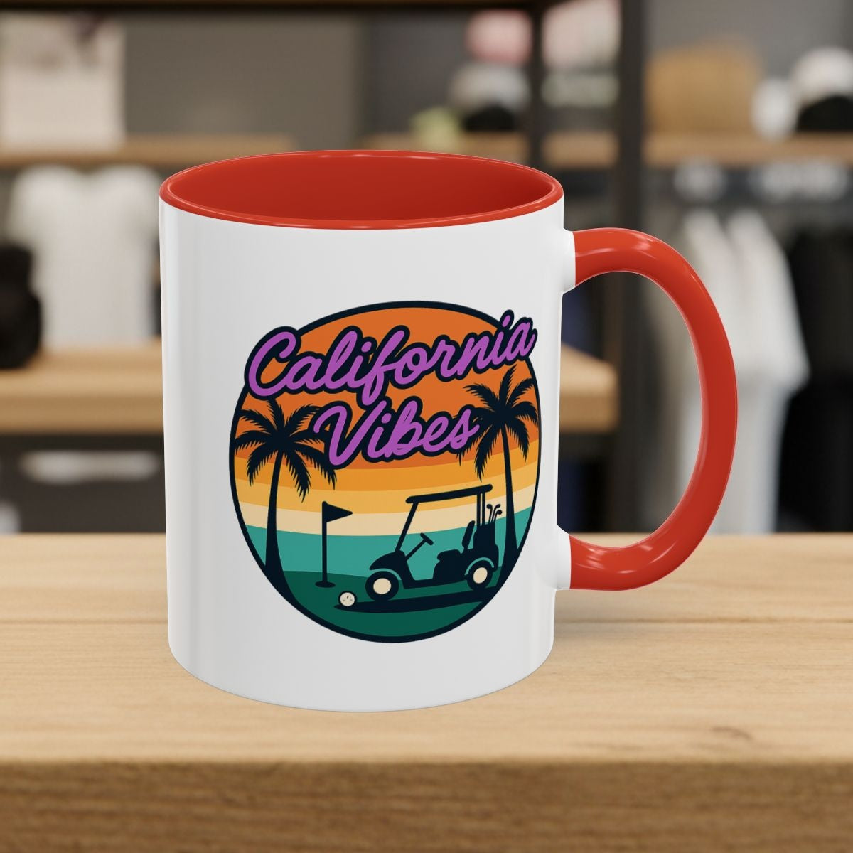 Golf Vibes - California Coast Edition - Golf Mug - 11oz in Red