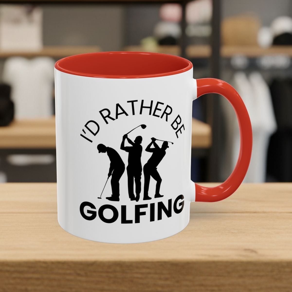 I'd Rather Be Golfing - Golf Mug - 11oz in Red