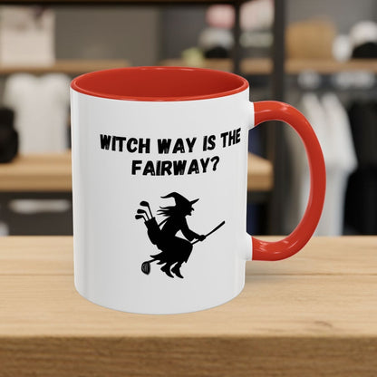 Witch Way is the Fairway - Golf Mug - 11oz in Red