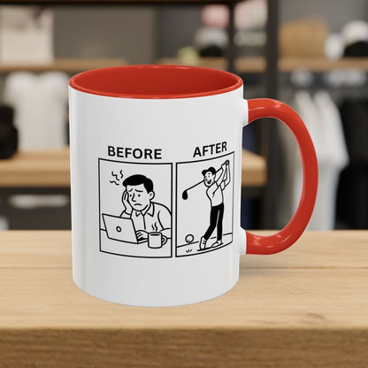 Before & After - Golf Mug - 11oz in Red