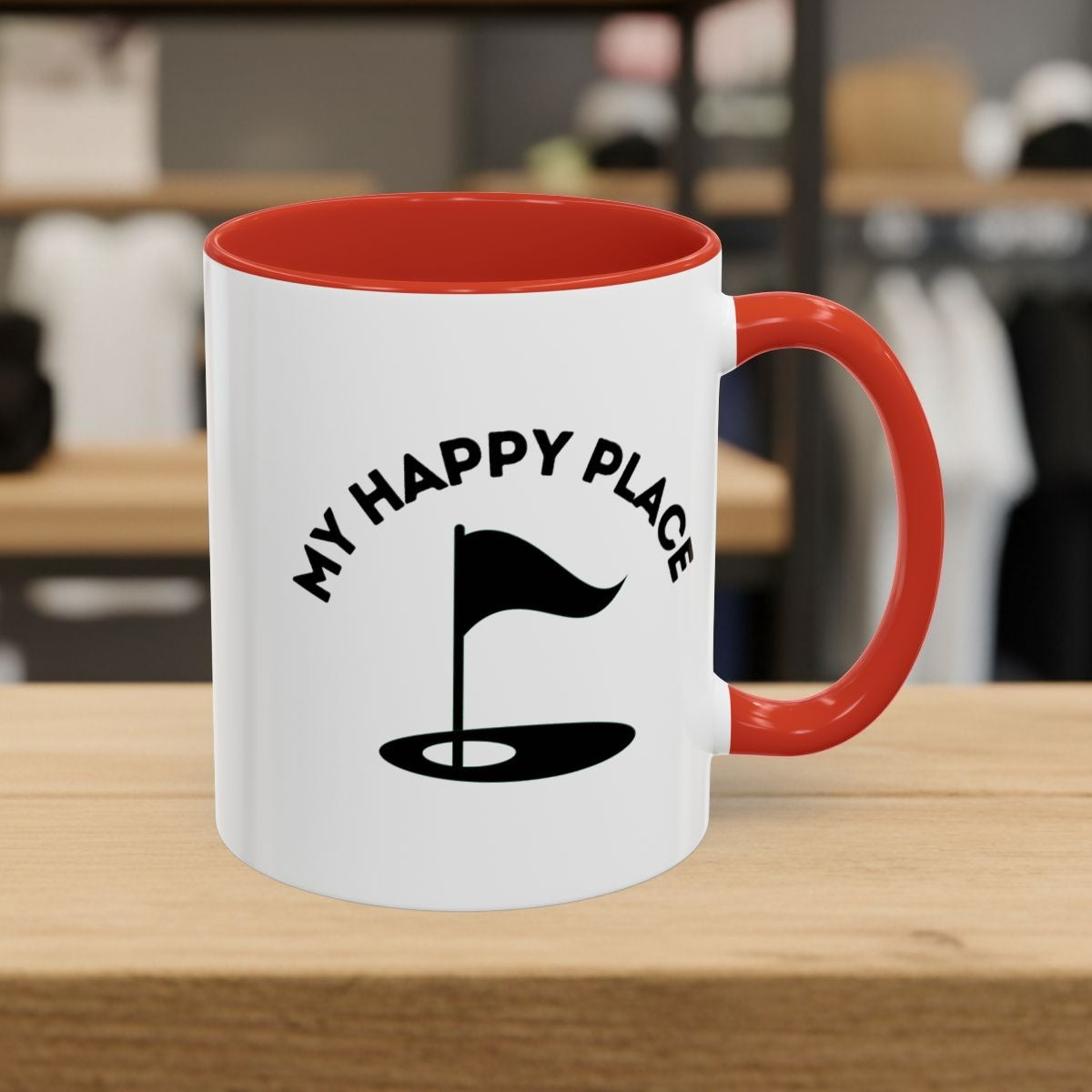 My Happy Place - Golf Mug - 11oz in Red