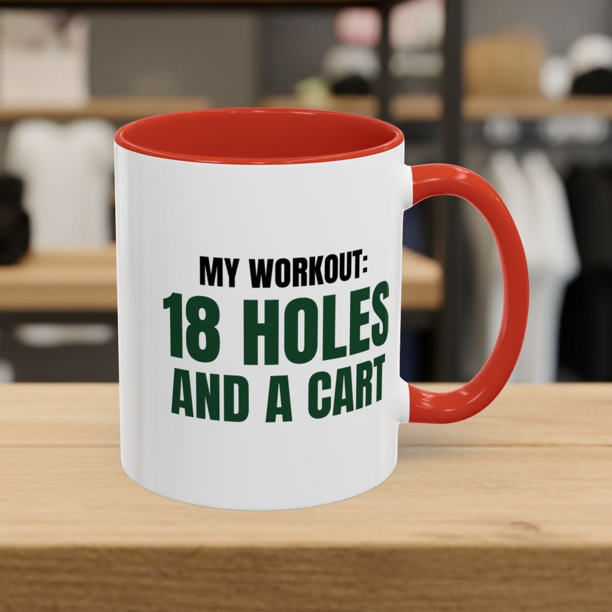My Workout: 18 Holes - Golf Mug in Red