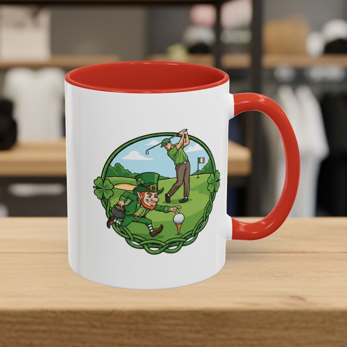 The Leprechaun Stole My Ball! - Golf Mug - 11oz in Red
