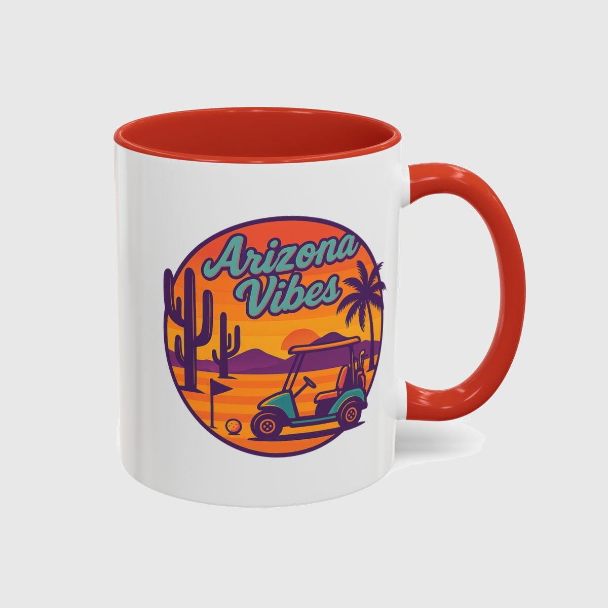 Golf Vibes - Arizona - Desert Edition Golf Destination - Golf Mug in Red
