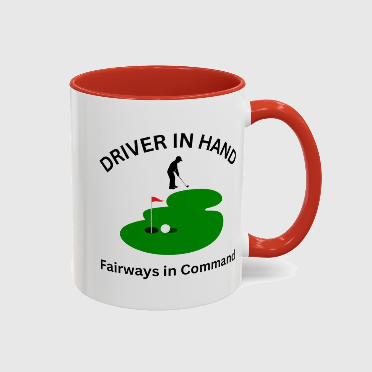 Driver in Hand - Fairways in Command (Male) - Golf Mug in Red