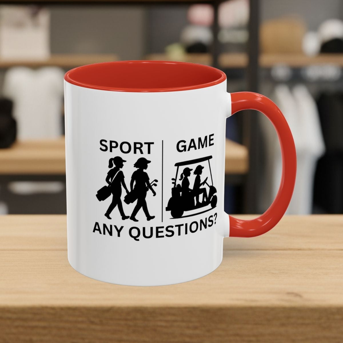 SPORT vs. GAME (Female) - Golf Mug - 11oz in Red