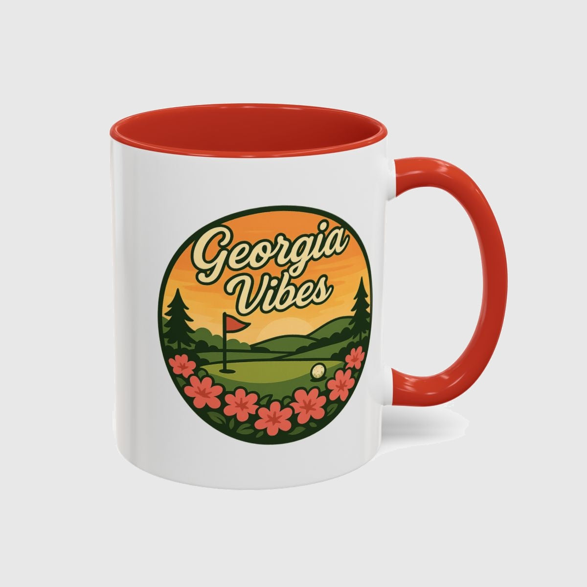 Golf Vibes - Georgia Azalea Edition - Golf Mug in Red