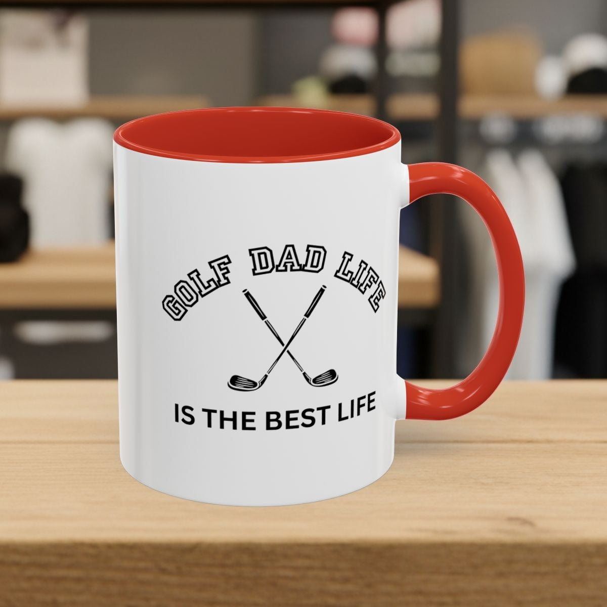 Golf Dad Life is the Best Life - Golf Mug - 11oz in Red