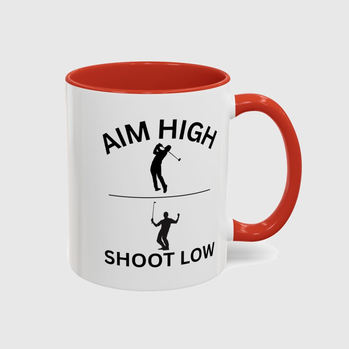 Aim High - Shoot Low (Male) - Golf Mug in Red