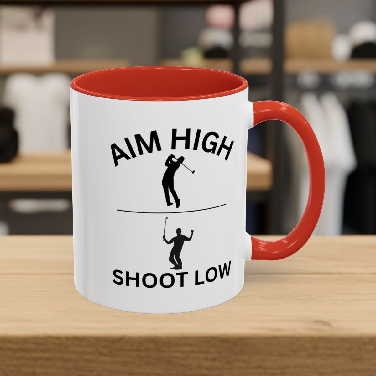 Aim High - Shoot Low (Male) - Golf Mug - 11oz in Red