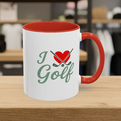 I Love Golf - Golf Mug - 11oz in Red