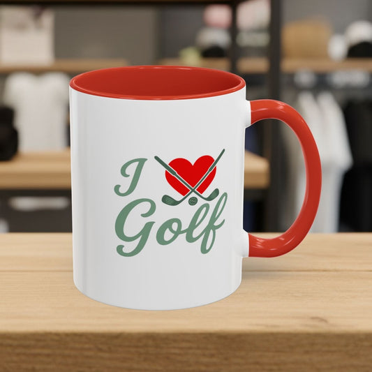 I Love Golf - Golf Mug - 11oz in Red