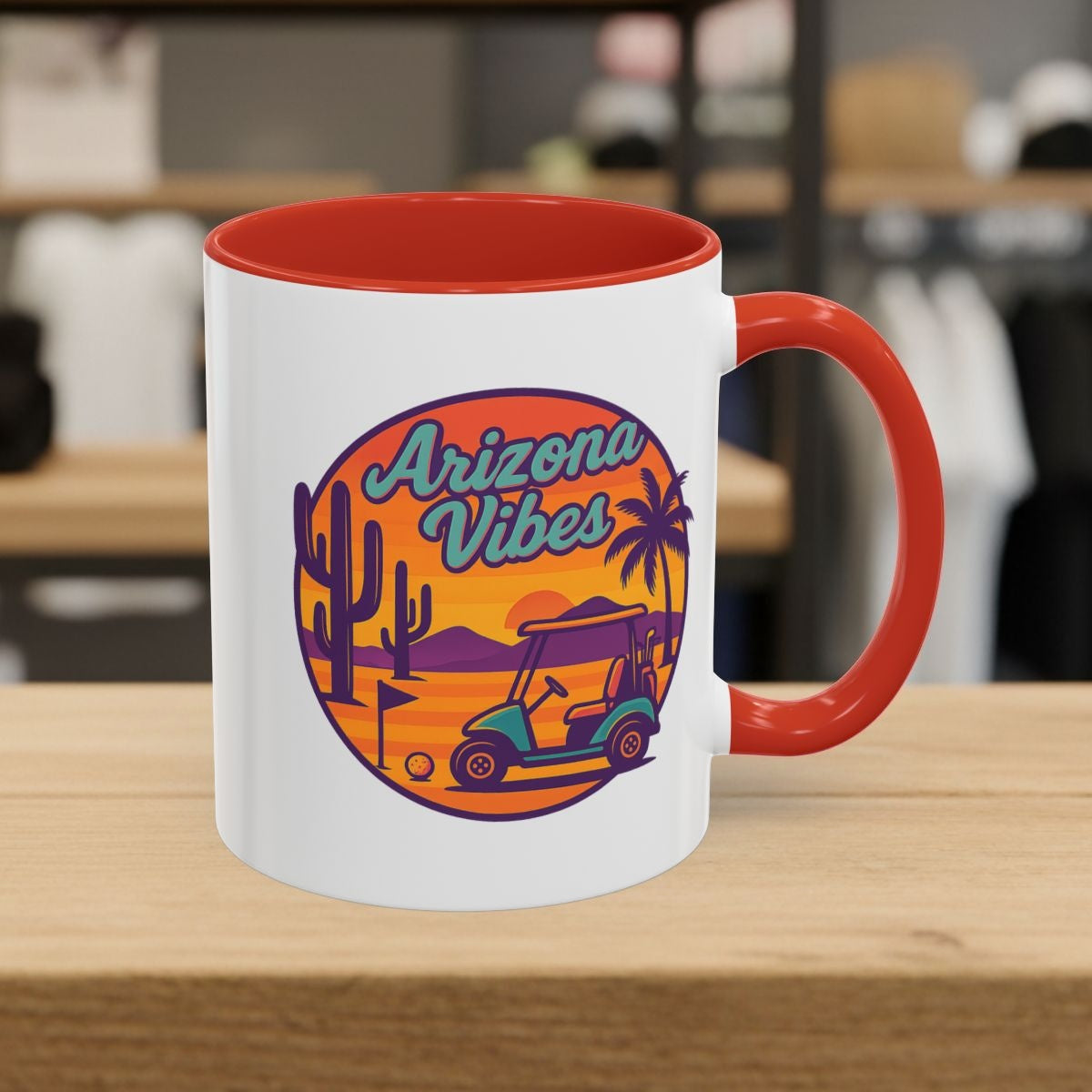 Golf Vibes - Arizona - Desert Edition Golf Destination - Golf Mug - 11oz in Red