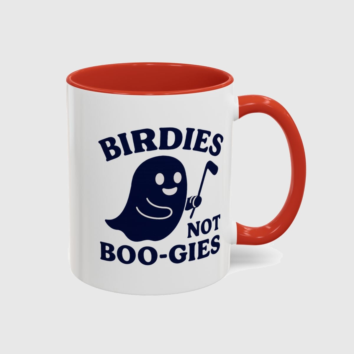Birdies not BOO-GIES - Golf Mug in Red