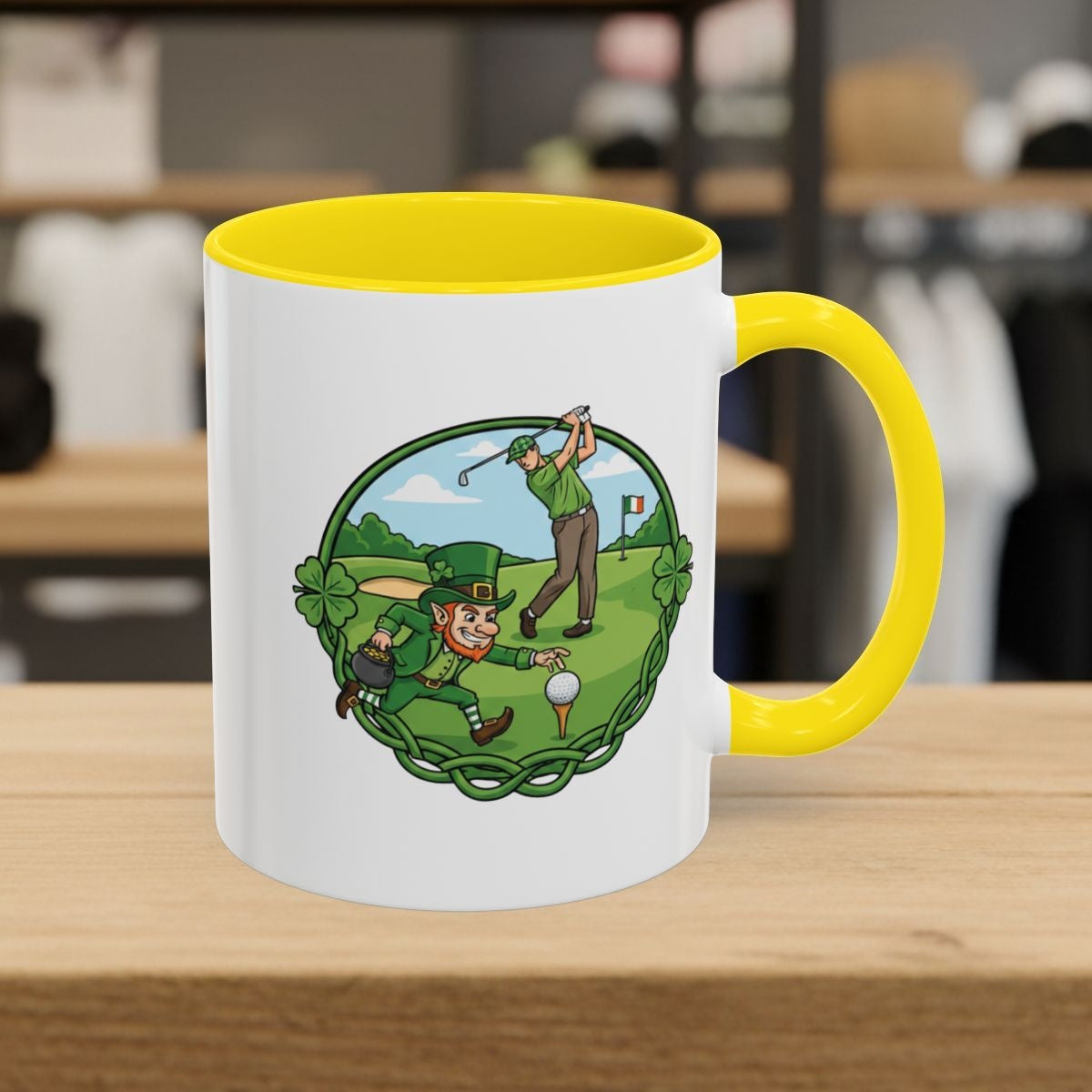 The Leprechaun Stole My Ball! - Golf Mug - 11oz in Yellow