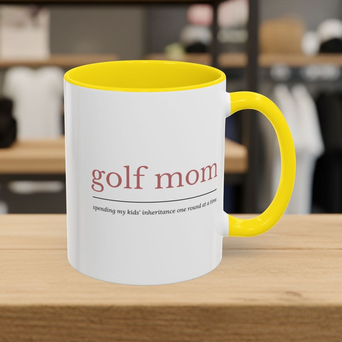 Golf Mom: Inheritance - Golf Mug - 11oz in Yellow