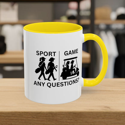 SPORT vs. GAME (Female) - Golf Mug - 11oz in Yellow