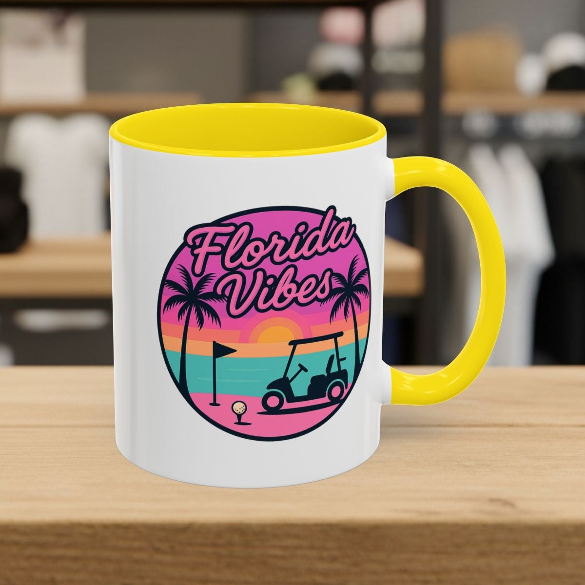 Golf Vibes - Florida Sunshine Edition - Golf Mug - 11oz in Yellow