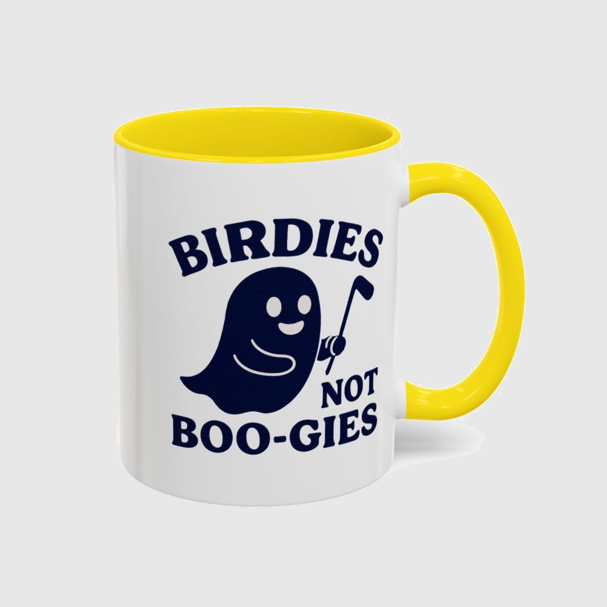 Birdies not BOO-GIES - Golf Mug in Yellow