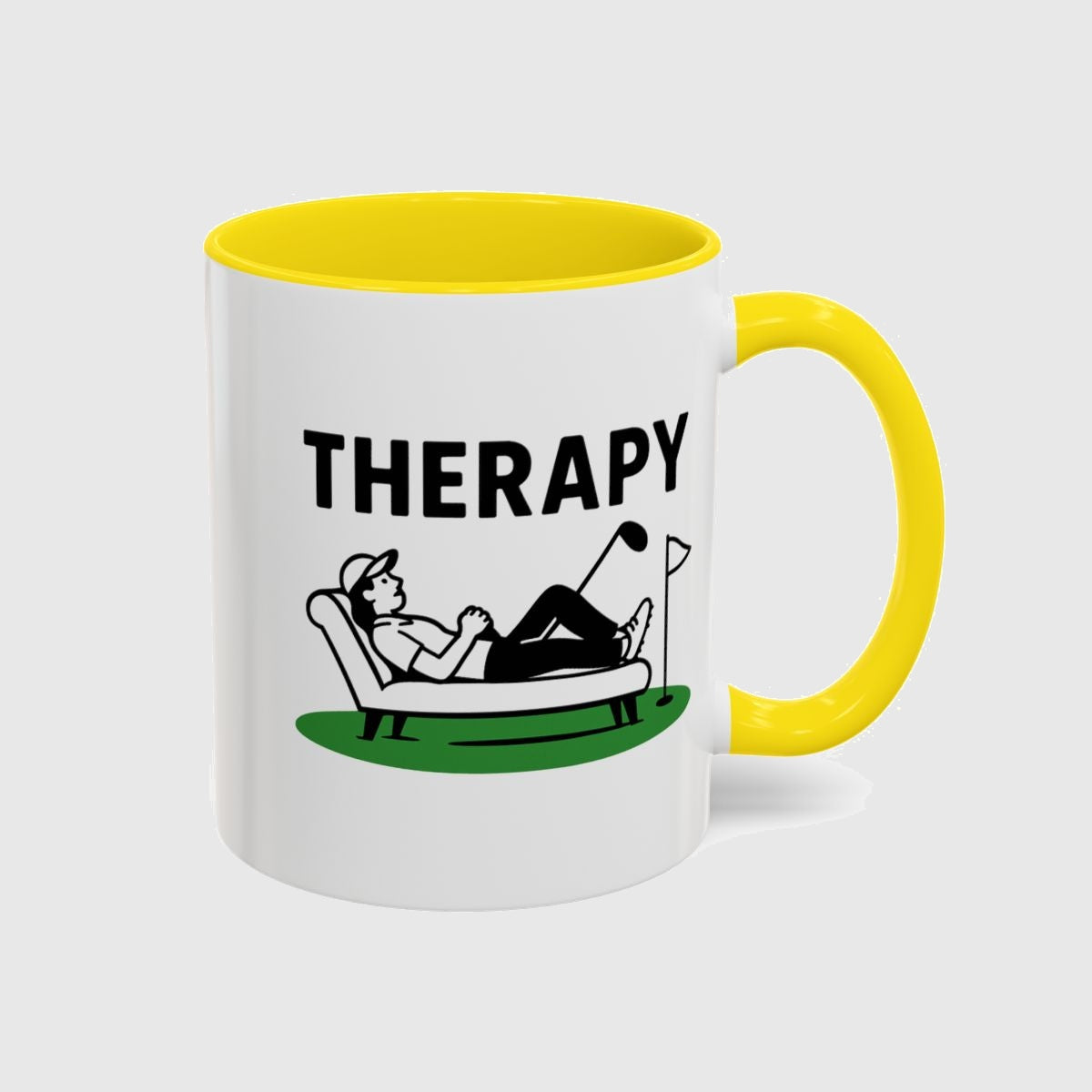 Golf Therapy - Golf Mug in Yellow